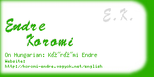 endre koromi business card